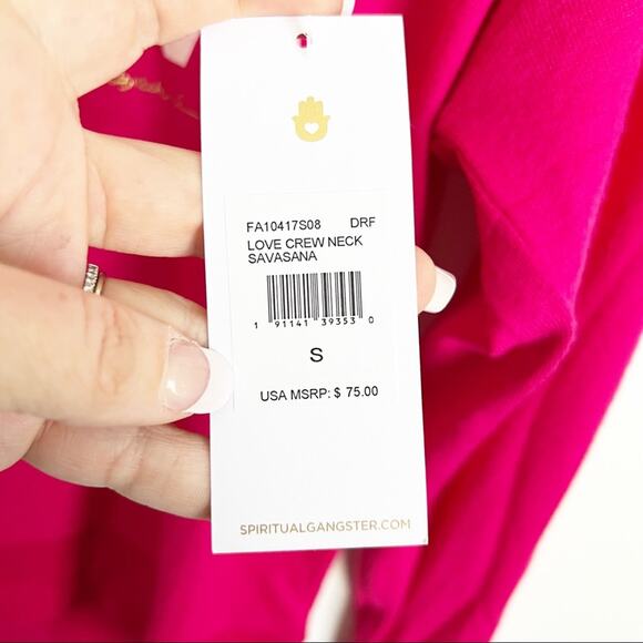 Spiritual Gangster Nothing But Love Savasana Pink Sweatshirt Small - Picture 8 of 16